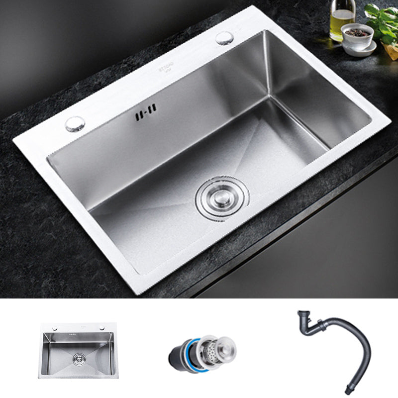 Classic Single Basin Sink Stainless Steel Kitchen Sink with Faucet and Soap Dispenser