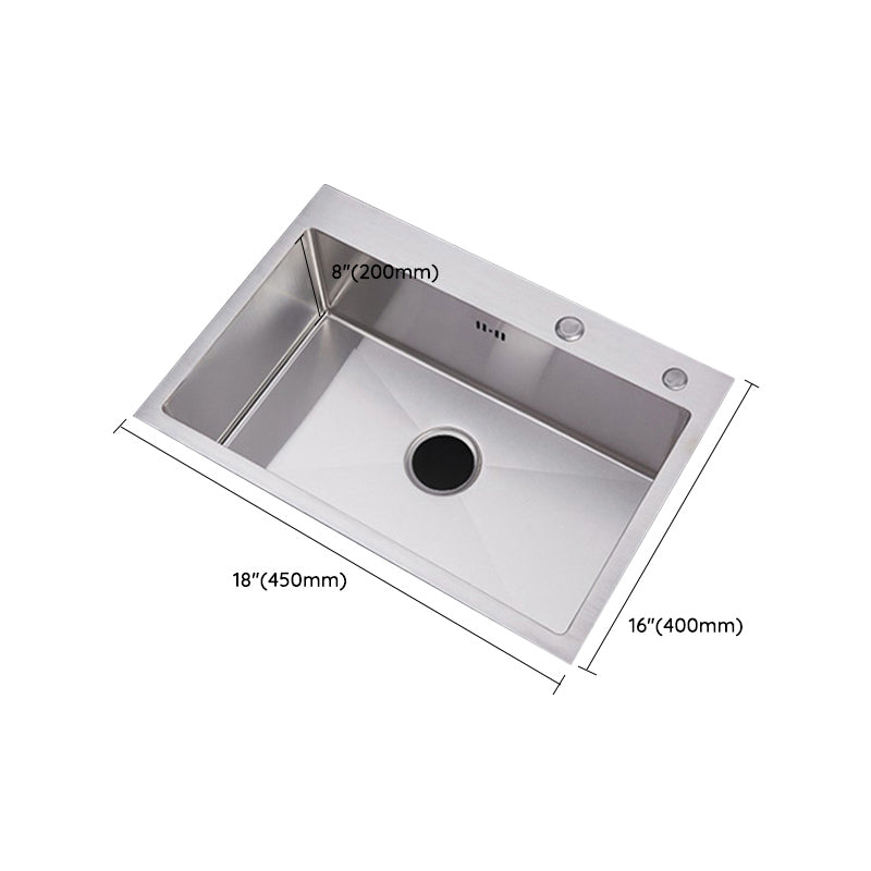 Classic Single Basin Sink Stainless Steel Kitchen Sink with Faucet and Soap Dispenser