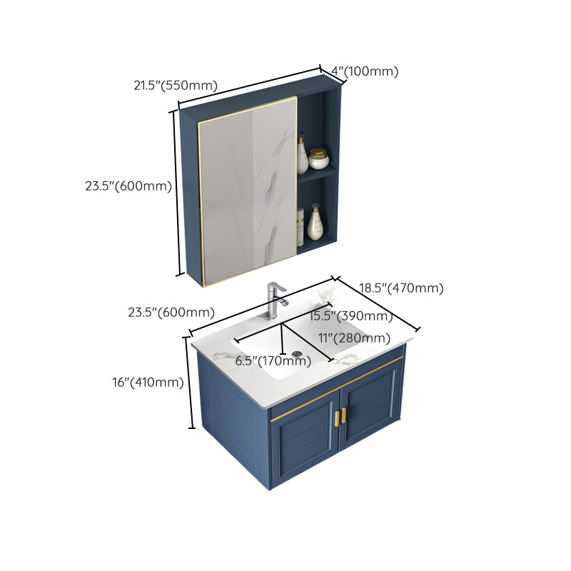 Bathroom Vanity Set Ceramic Sink Drawer Mirror Vanity with Faucet