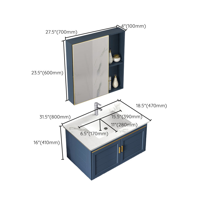 Bathroom Vanity Set Ceramic Sink Drawer Mirror Vanity with Faucet