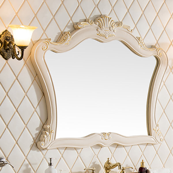 Freestanding Vanity 2 Doors Oval Single Sink Mirror PVC Frame Bathroom Vanity