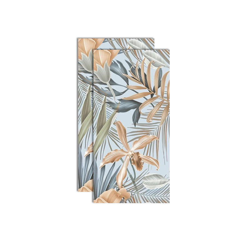 Straight Edge Wall Tile Flower Pattern Rectangle Wall Tile for Living Room