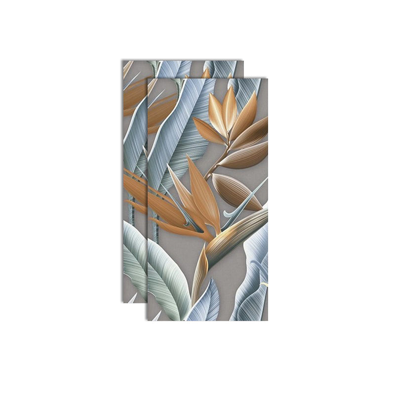 Straight Edge Wall Tile Flower Pattern Rectangle Wall Tile for Living Room