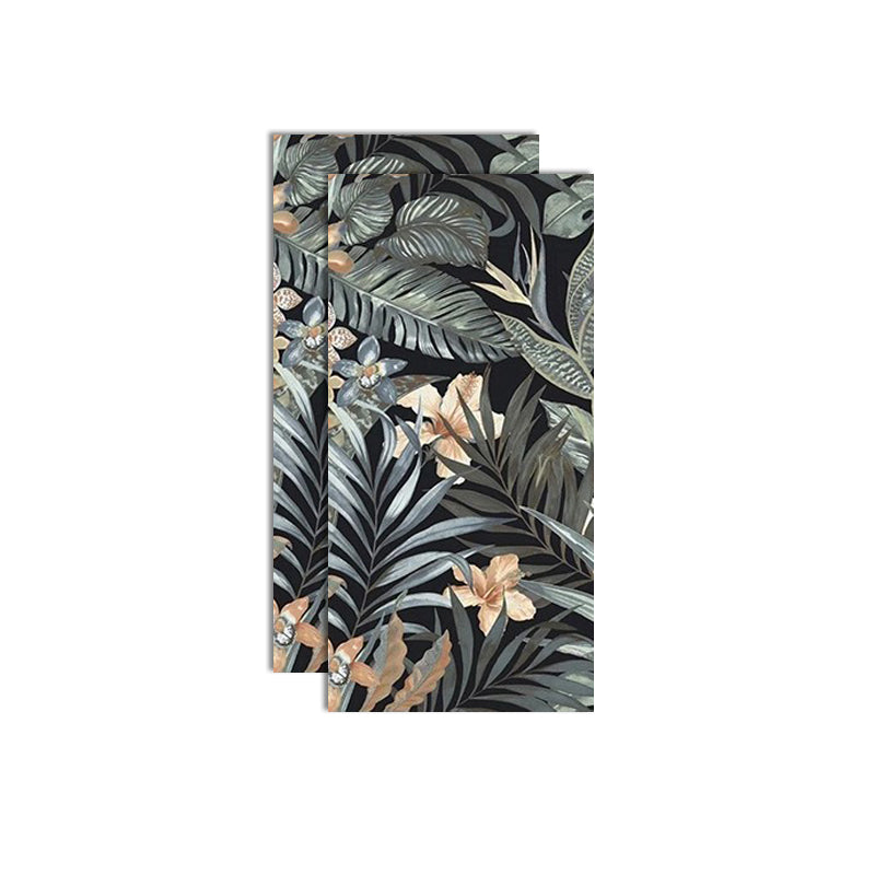 Straight Edge Wall Tile Flower Pattern Rectangle Wall Tile for Living Room