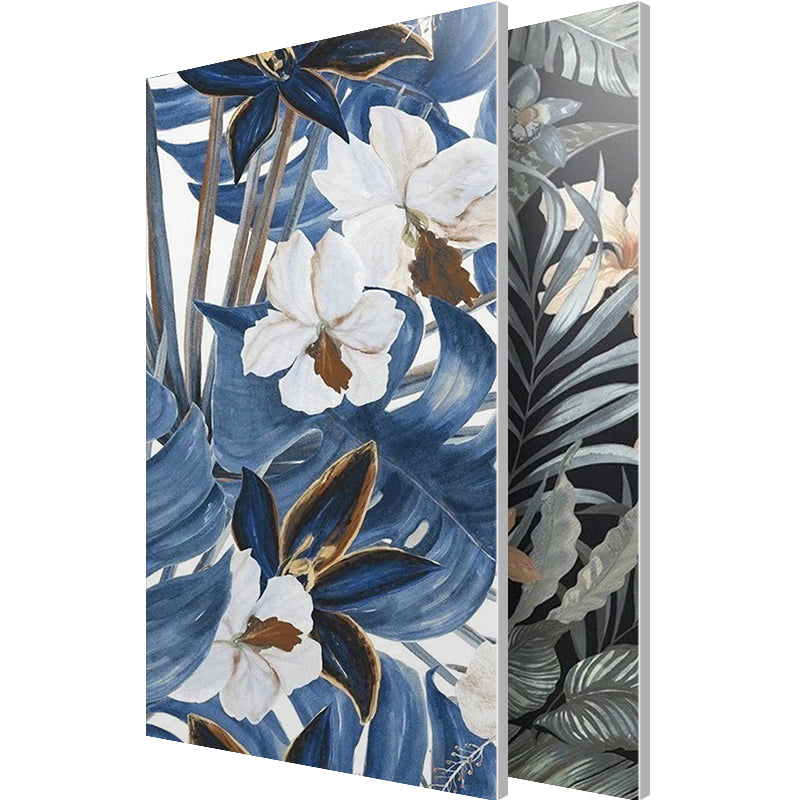 Straight Edge Wall Tile Flower Pattern Rectangle Wall Tile for Living Room