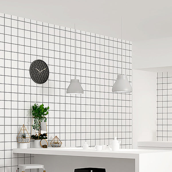 Plastic Square Peel & Stick Tile Grid Mosaic Tile for Backsplash Wall