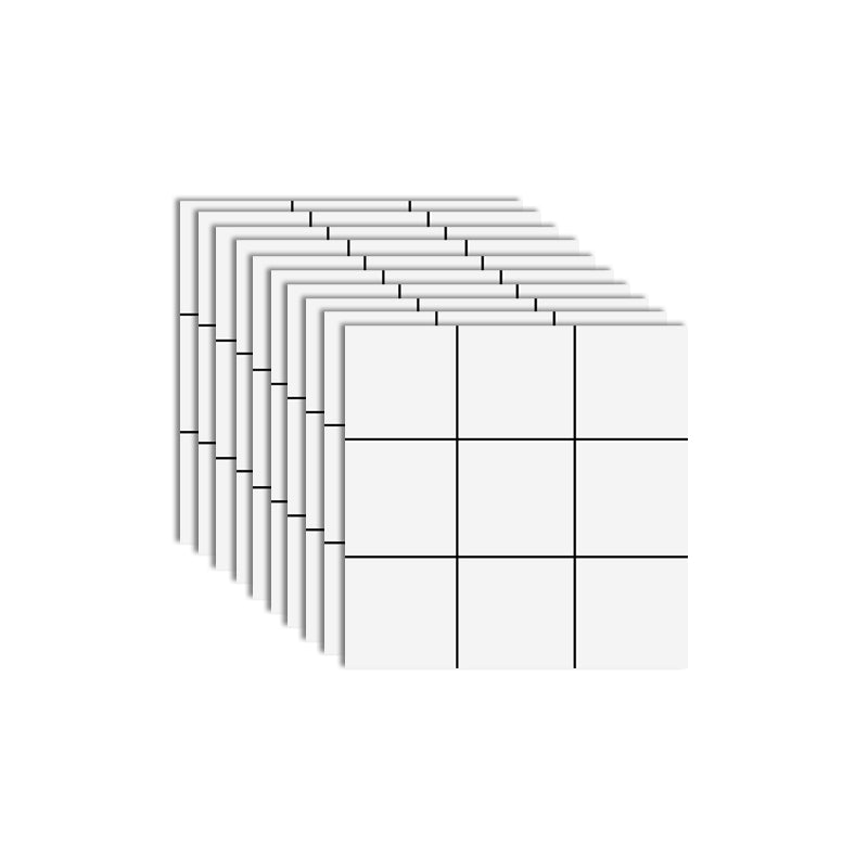 Plastic Square Peel & Stick Tile Grid Mosaic Tile for Backsplash Wall