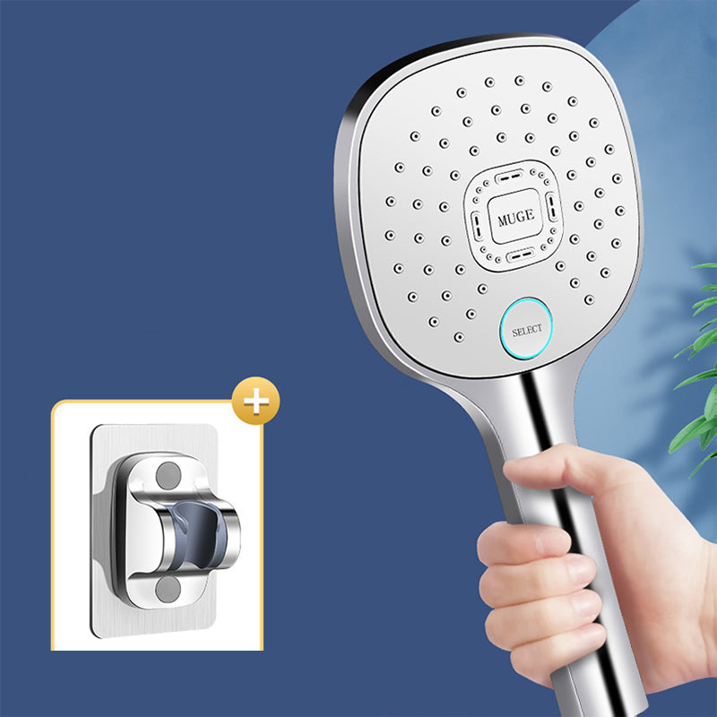 Contemporary Handheld Supercharged Shower Head Square Metal Spray Head