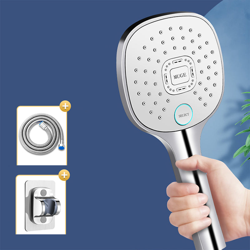 Contemporary Handheld Supercharged Shower Head Square Metal Spray Head