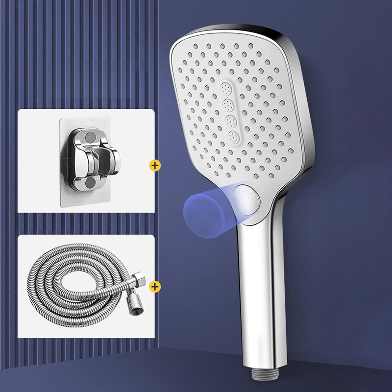 Contemporary Fixed Shower Head Square Supercharged Shower Head Combo