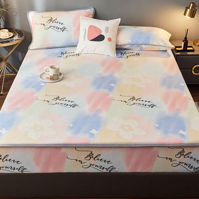 Cotton Flannel Bed Sheet Set Printed Bed Sheet Set with Wrinkle Resistant