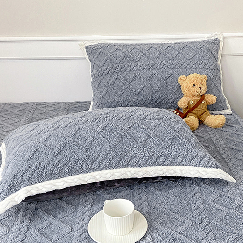 Solid Color Bed Sheet Set Soft & Smooth Flannel Bed Sheet Set