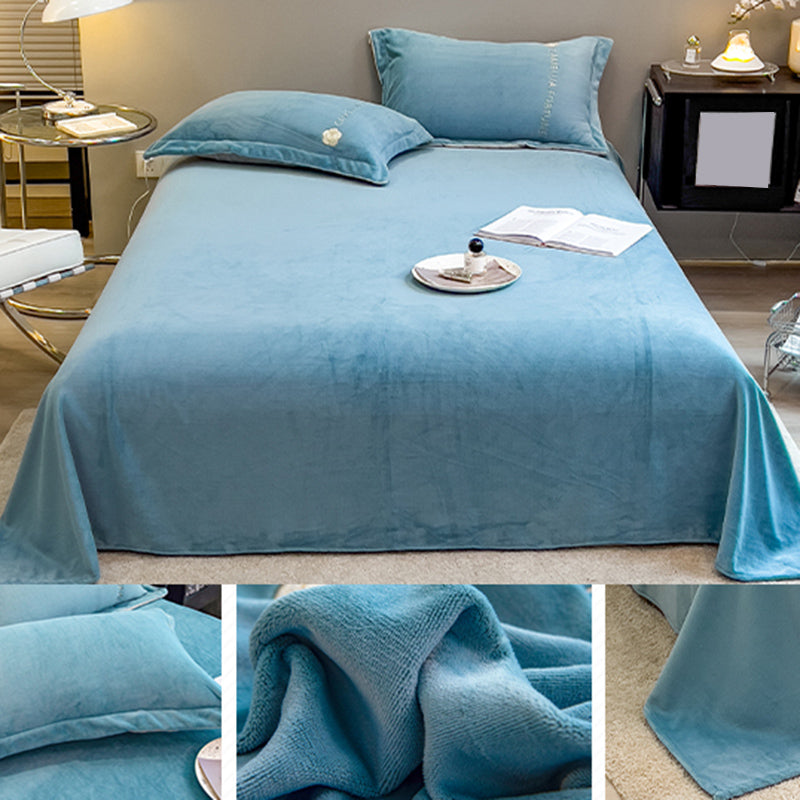 Solid Color Bed Sheet Set Breathable Polyester Bed Sheet Set