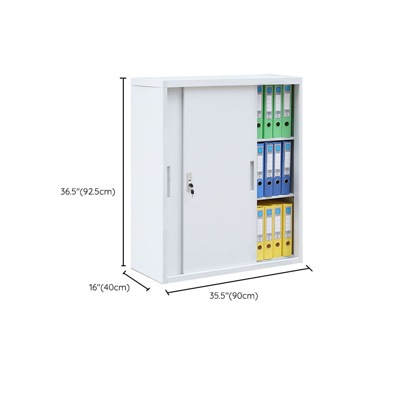 Contemporary File Cabinet Steel Frame Key Lock Lateral File Cabinet