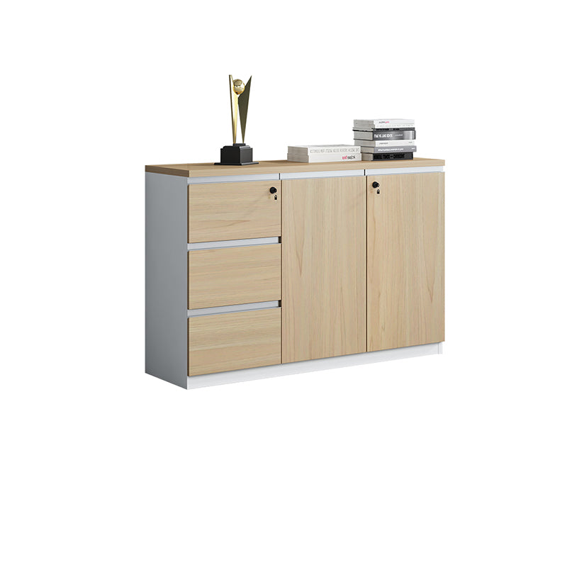 Nordic Style Lateral File Cabinet Wood File Cabinet with Locking Storage