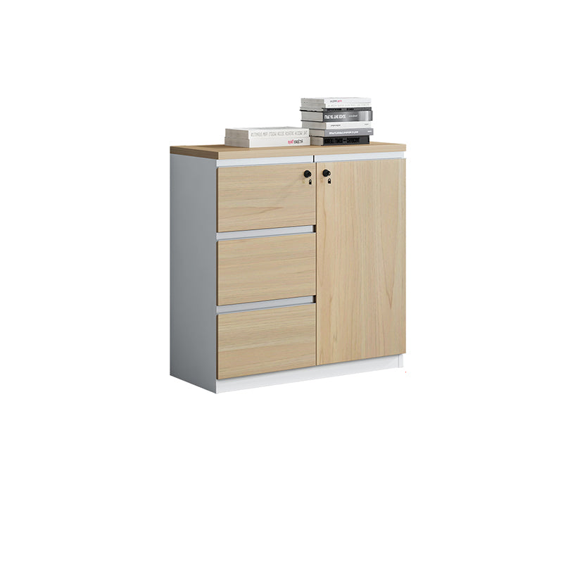 Nordic Style Lateral File Cabinet Wood File Cabinet with Locking Storage