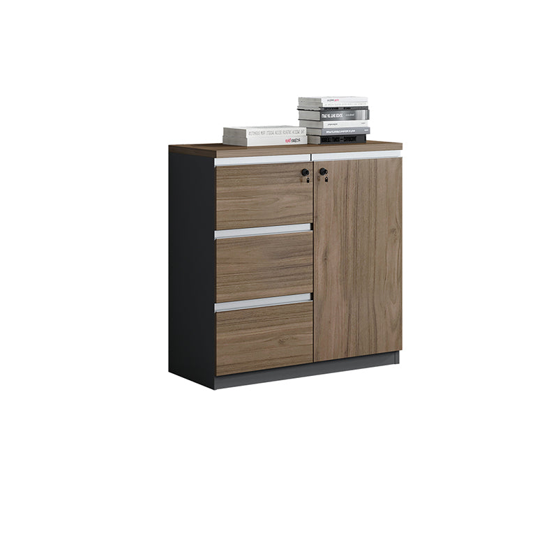 Nordic Style Lateral File Cabinet Wood File Cabinet with Locking Storage