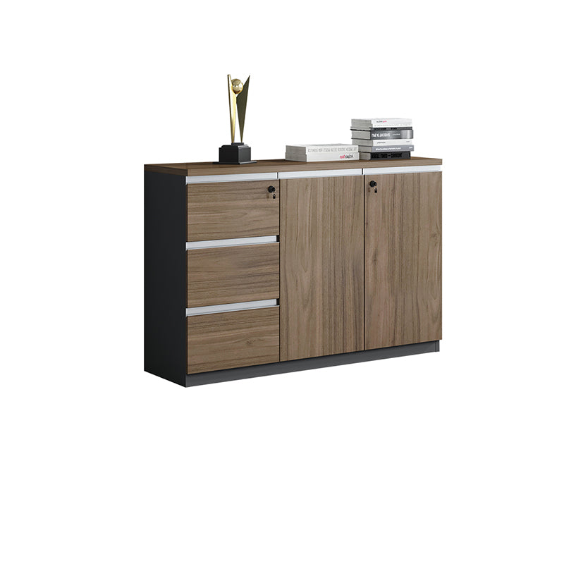 Nordic Style Lateral File Cabinet Wood File Cabinet with Locking Storage