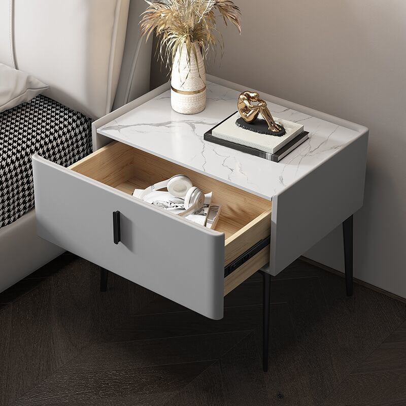 Contemporary Night Table Storage Accent Table Nightstand with 1 Drawer