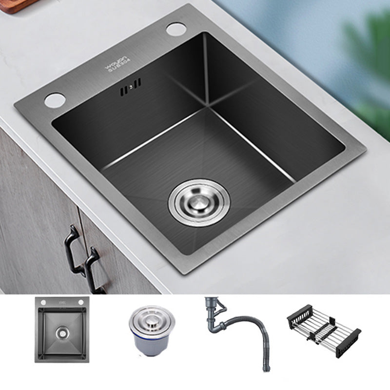 Contemporary Stainless Steel Sink 2 Holes Drop-In Kitchen Sink