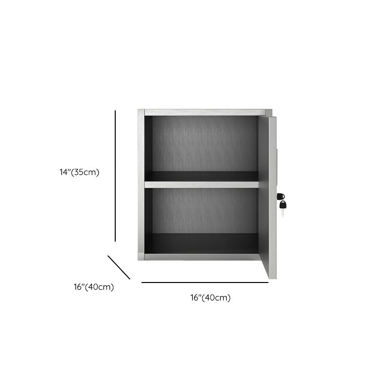 Contemporary File Cabinet Metal Frame Fire-Resistant Lateral File Cabinet with Key Lock