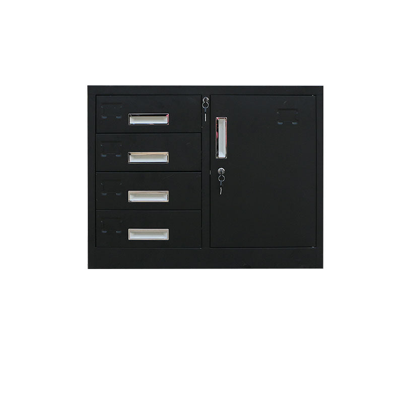 Contemporary File Cabinet Metal Frame Fire-Resistant Key Lock Lateral File Cabinet Office