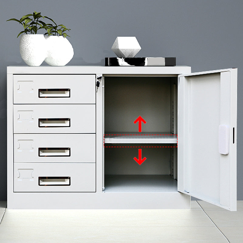 Contemporary File Cabinet Metal Frame Fire-Resistant Key Lock Lateral File Cabinet Office