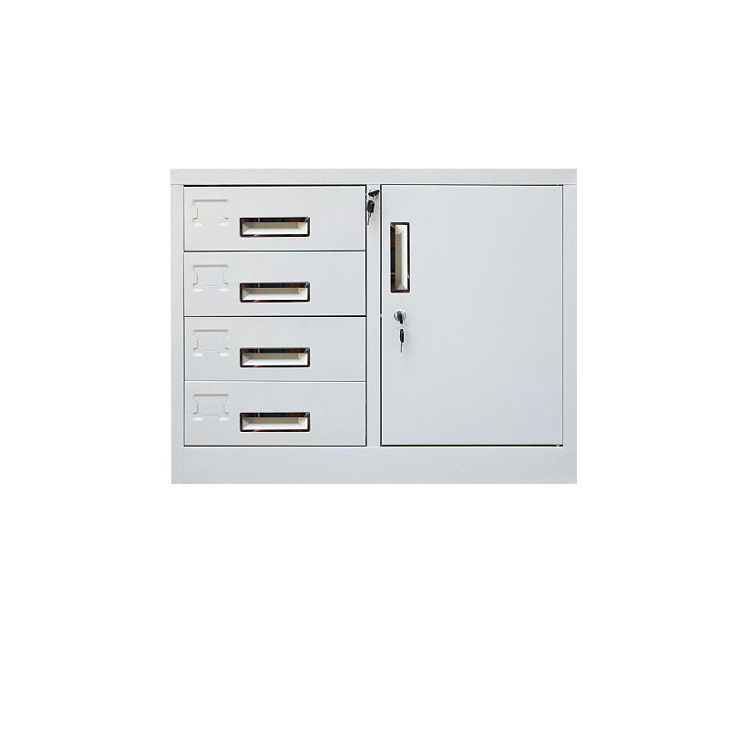 Contemporary File Cabinet Metal Frame Fire-Resistant Key Lock Lateral File Cabinet Office