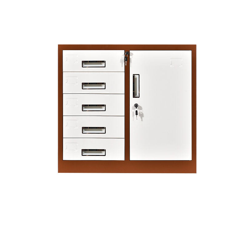 Contemporary File Cabinet Metal Frame Fire-Resistant Key Lock Lateral File Cabinet Office