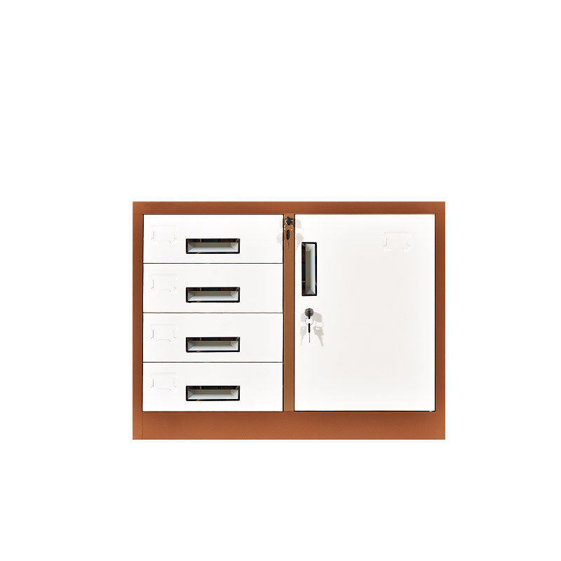 Contemporary File Cabinet Metal Frame Fire-Resistant Key Lock Lateral File Cabinet Office