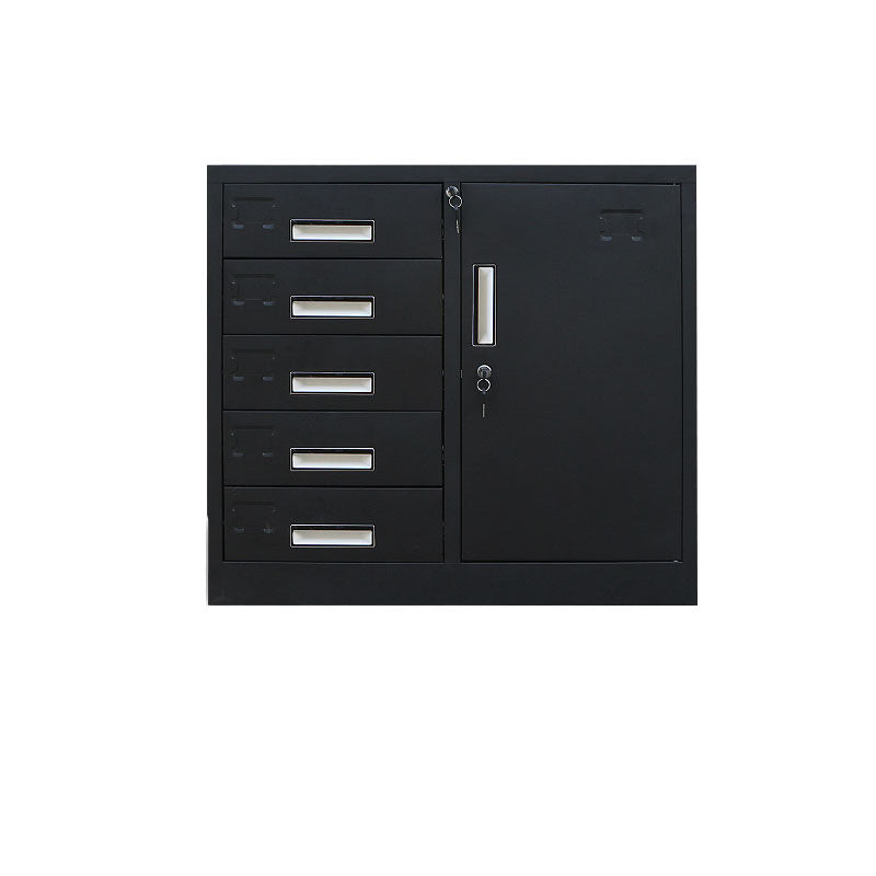 Contemporary File Cabinet Metal Frame Fire-Resistant Key Lock Lateral File Cabinet Office