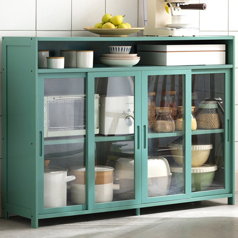 Modern Sliding Doors Dining Server Wood Sideboard with Open Storage