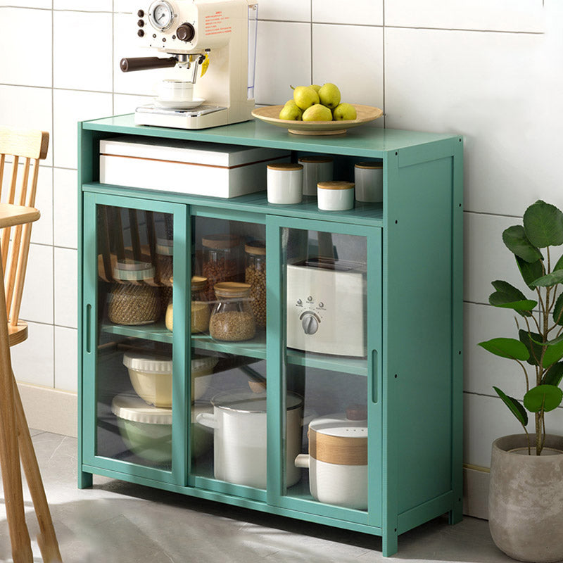 Modern Sliding Doors Dining Server Wood Sideboard with Open Storage