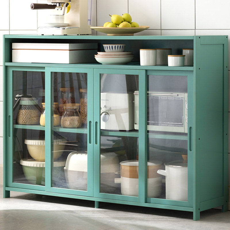 Modern Sliding Doors Dining Server Wood Sideboard with Open Storage