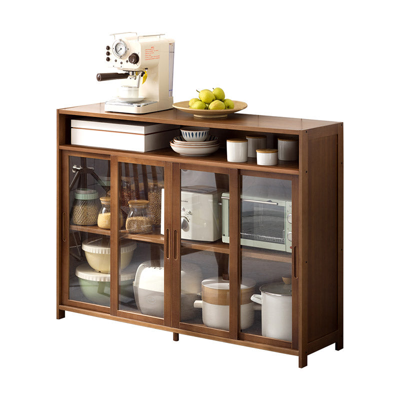 Modern Sliding Doors Dining Server Wood Sideboard with Open Storage