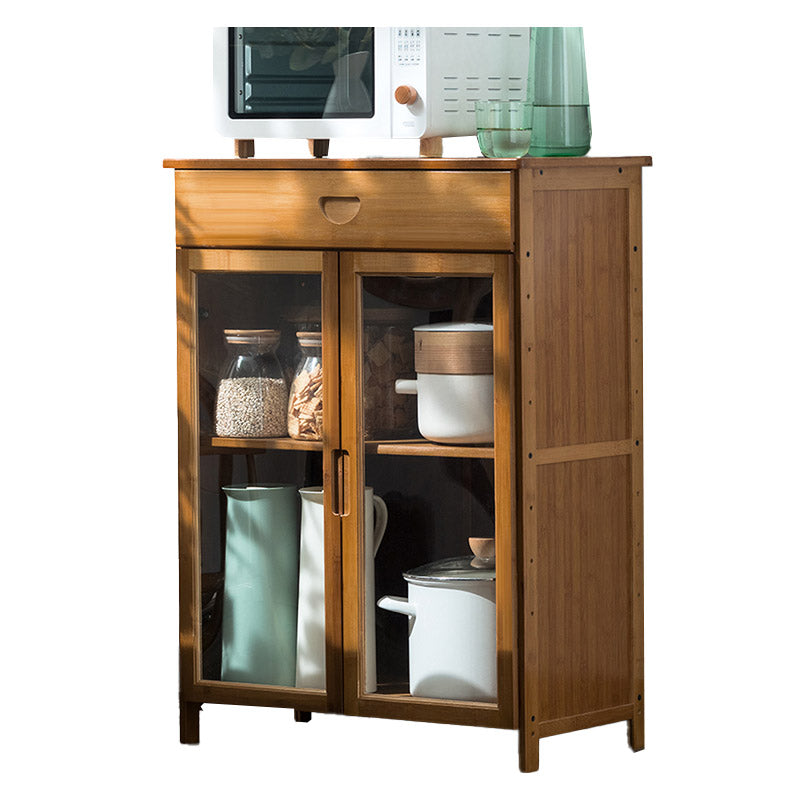 Modern Glass Door Sideboard Bamboo Sideboard for Kitchen Use