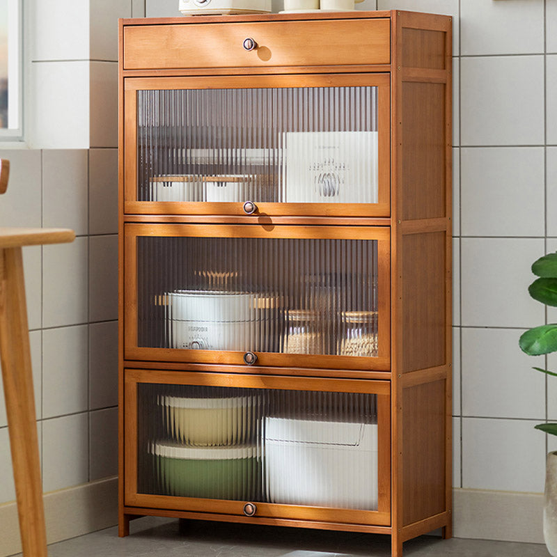 Modern Glass Door Sideboard Bamboo Sideboard for Kitchen Use