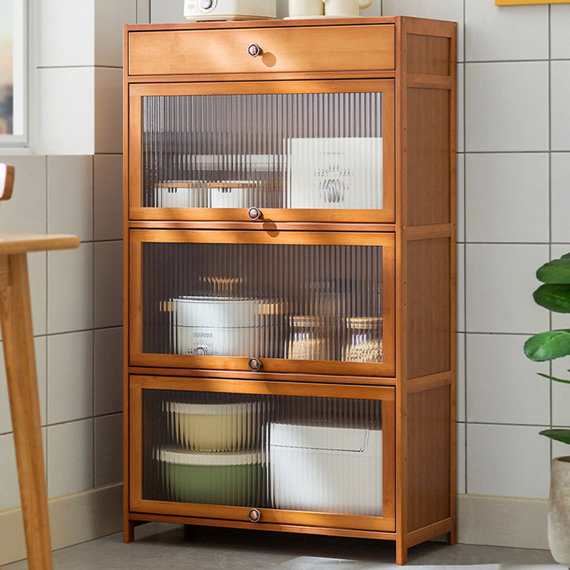 Modern Glass Door Sideboard Bamboo Sideboard for Kitchen Use