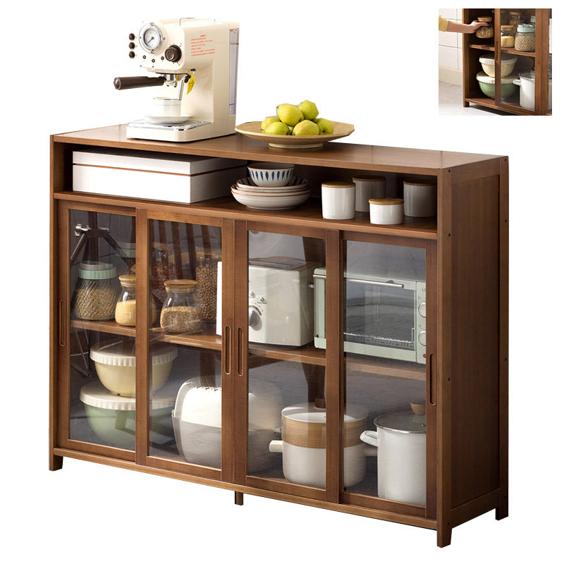 Modern Glass Door Sideboard Bamboo Sideboard for Kitchen Use