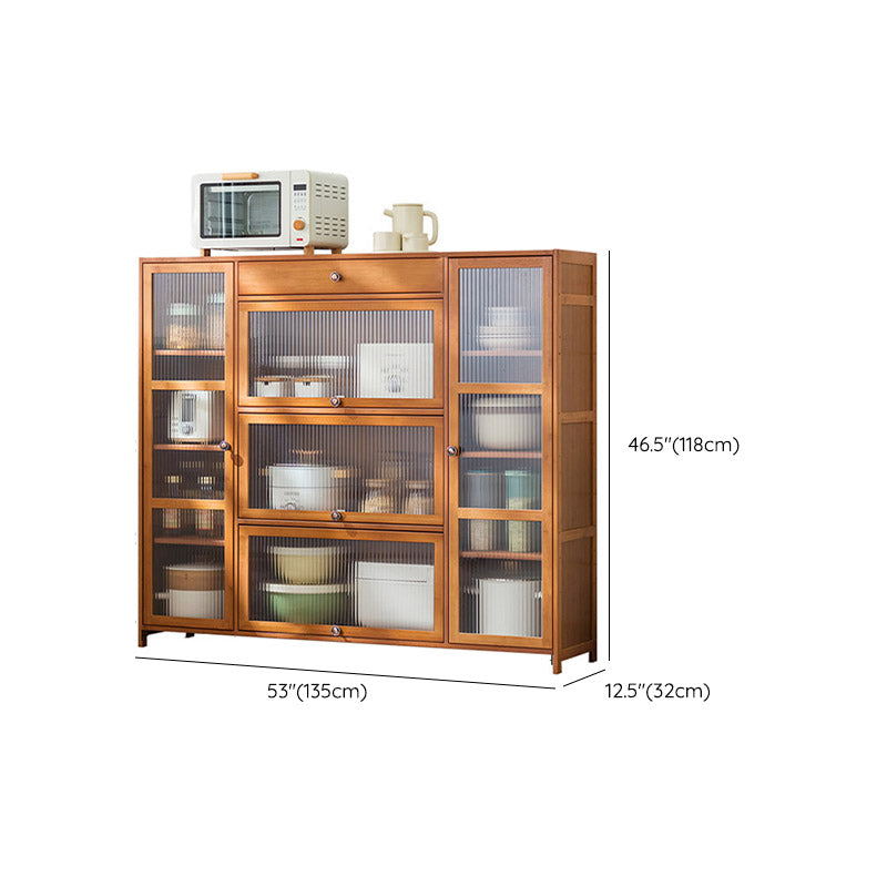 Modern Glass Door Sideboard Bamboo Sideboard for Kitchen Use