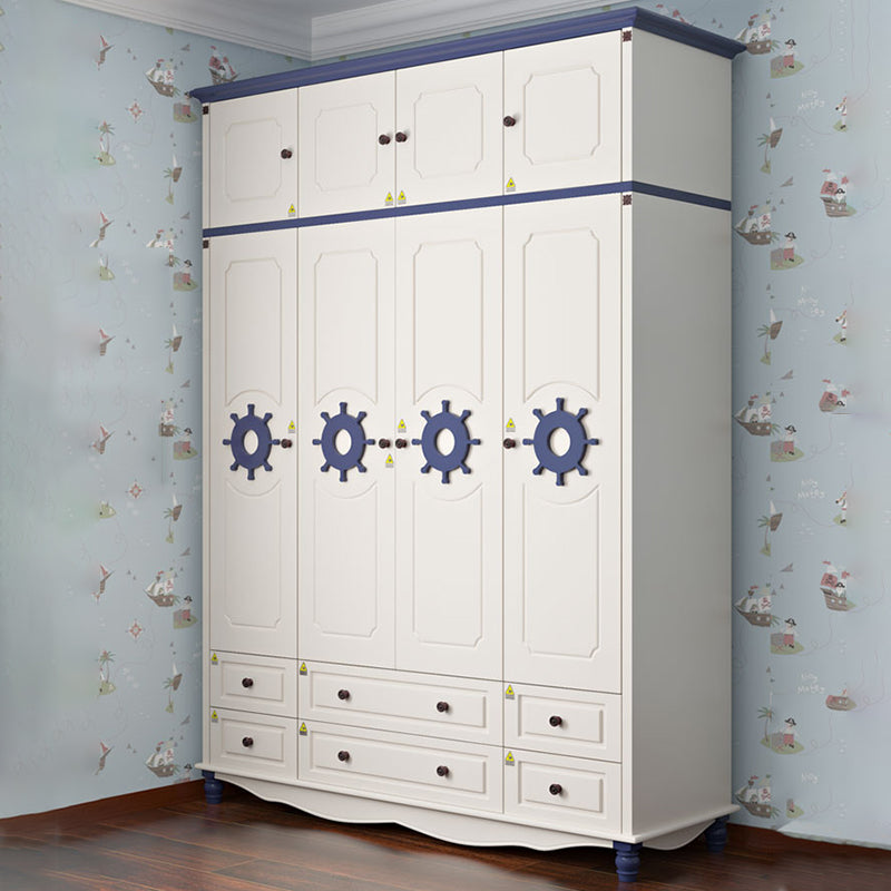 Manufactured Wooden Kids Closet Bedroom Wardrobe Closet with Drawers