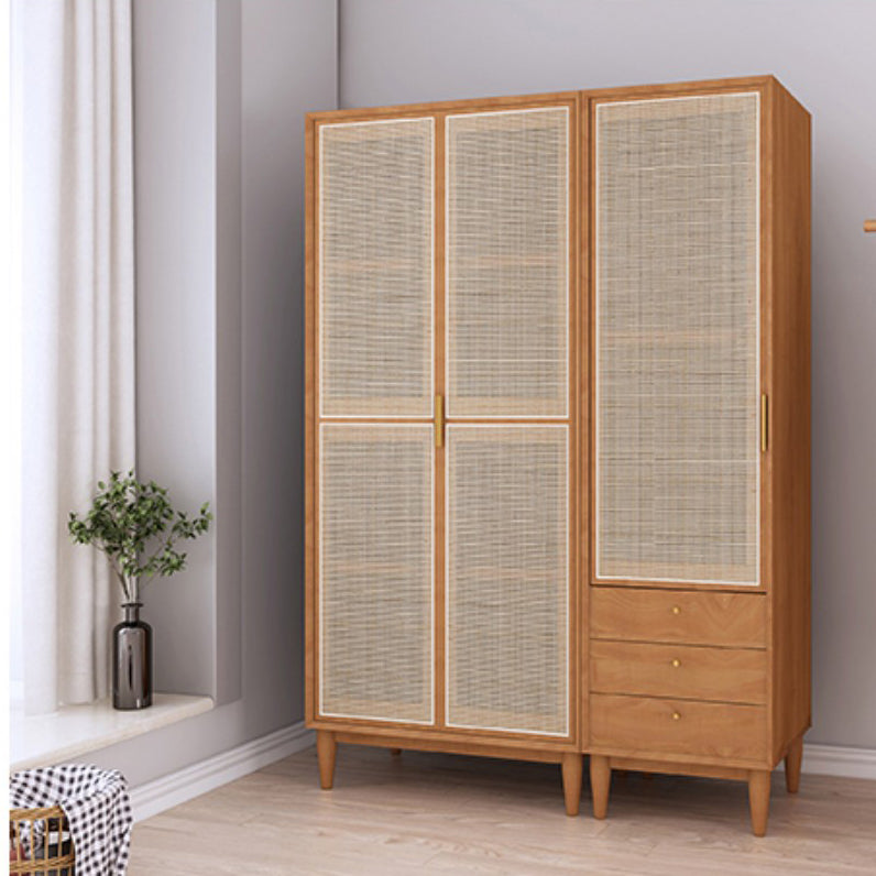 Contemporary Freestanding Wardrobe Armoire Solid Wood Wardrobe with Legs