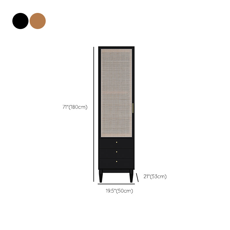 Contemporary Freestanding Wardrobe Armoire Solid Wood Wardrobe with Legs