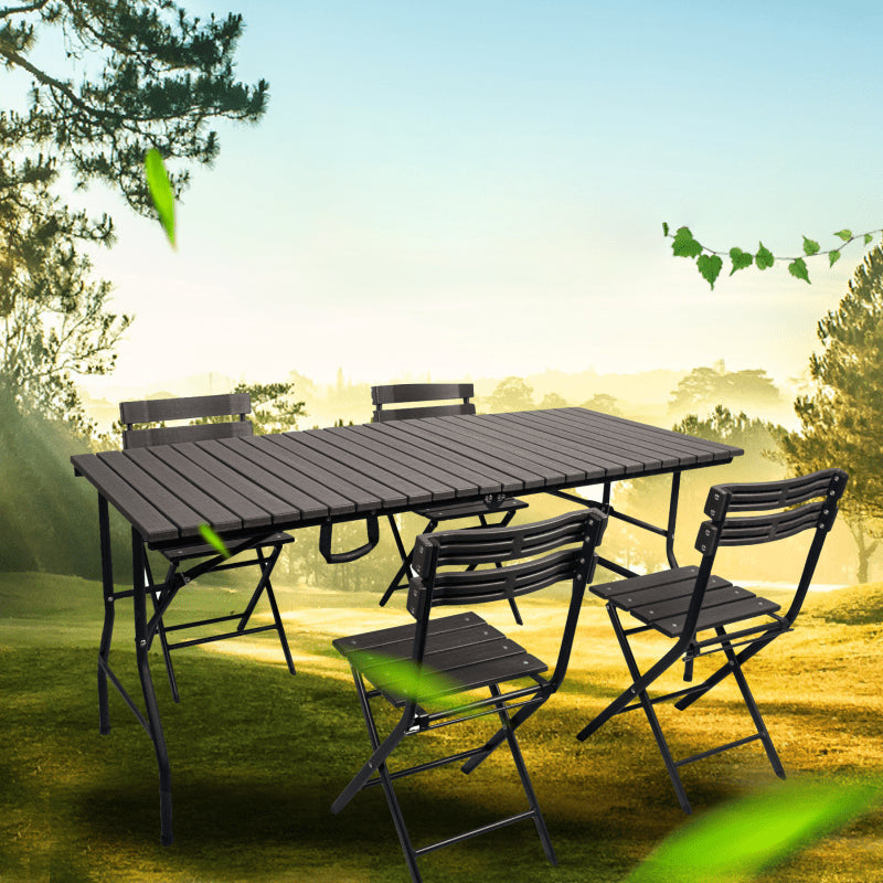 Plastic Outdoor Camping Table Contemporary Patio Table with Metal Frame