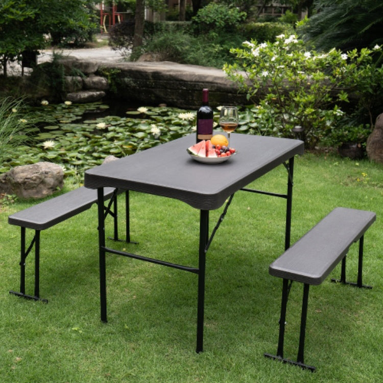 Plastic Outdoor Camping Table Contemporary Patio Table with Metal Frame