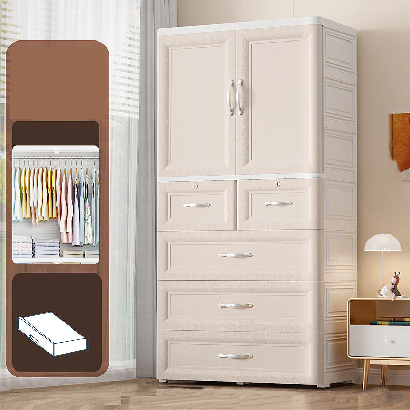 Plastic Armoire Cabinet Drawer Included Youth Armoire for Bedroom