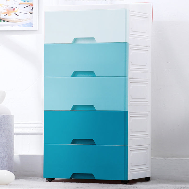 Contemporary Vertical Kids Dressers Plastic Nursery Dresser with Drawers for Bedroom