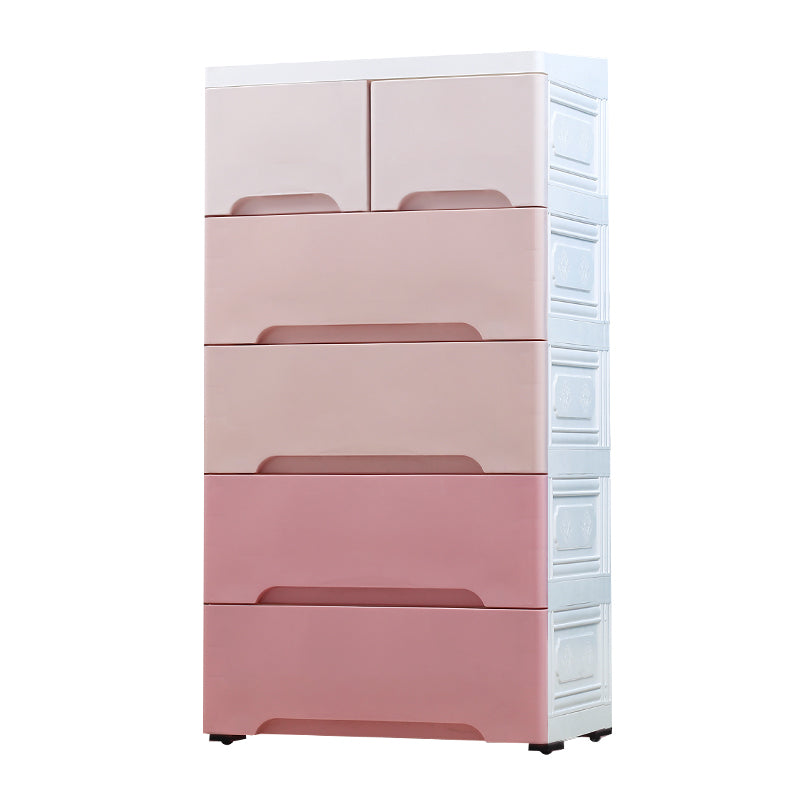 Contemporary Vertical Kids Dressers Plastic Nursery Dresser with Drawers for Bedroom