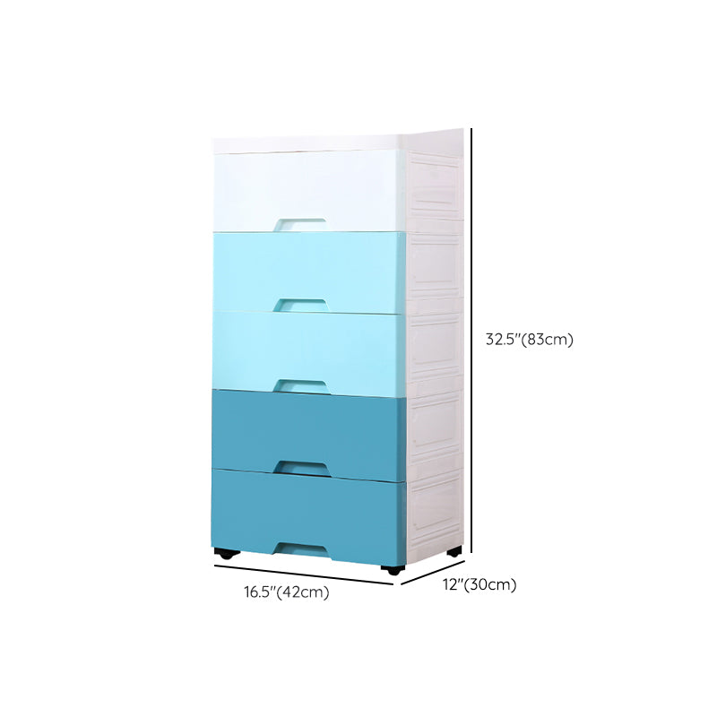 Contemporary Vertical Kids Dressers Plastic Nursery Dresser with Drawers for Bedroom