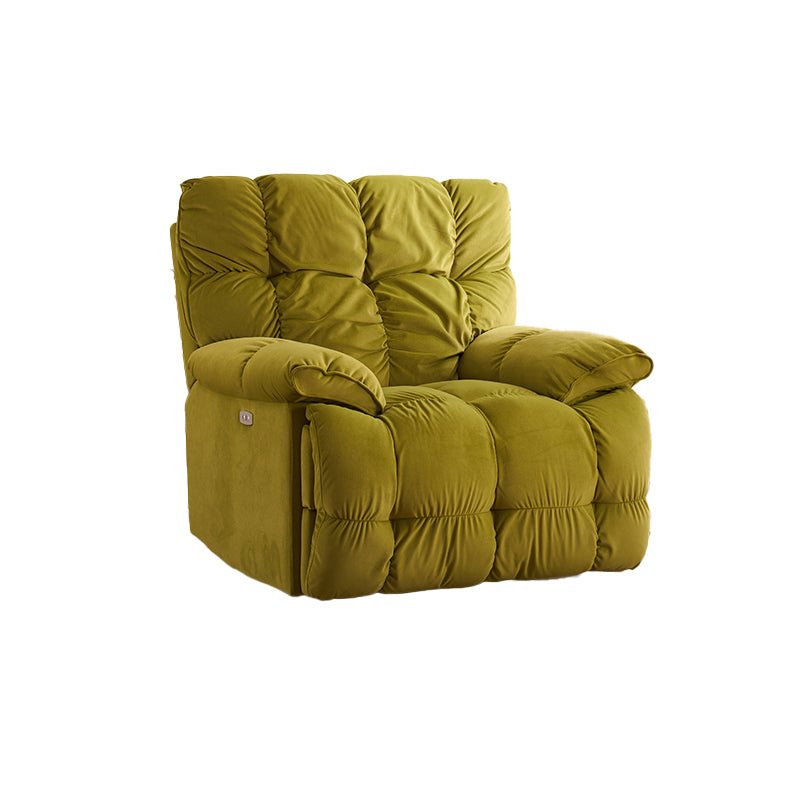 Modern Velvet Recliner Chair Solid Color Standard Recliner with Position Lock